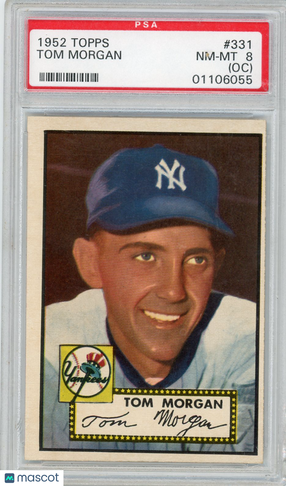 1952 Topps Tom Morgan #331 PSA 8 Oc