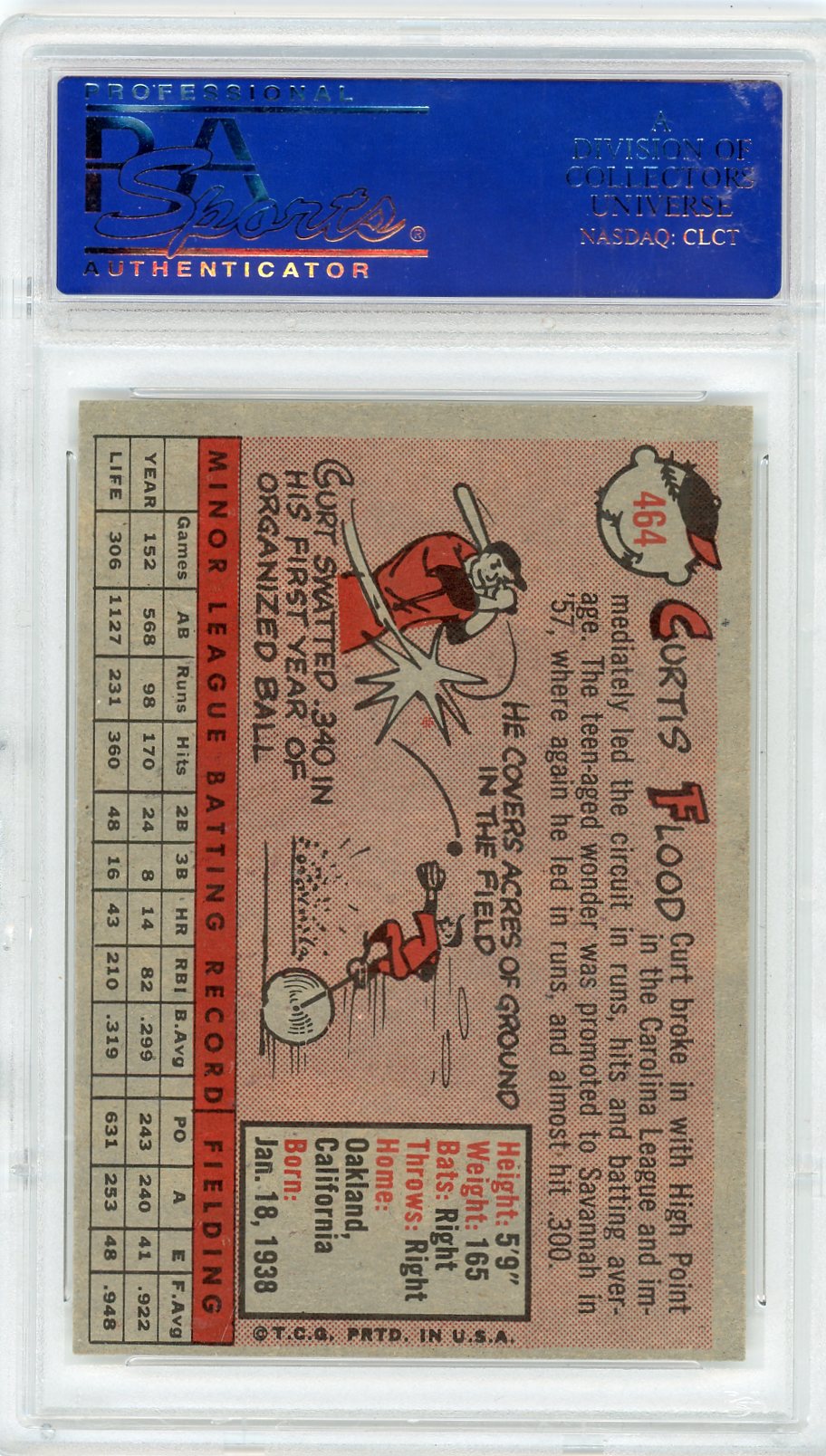 1958 Topps Curt Flood #464 PSA 8