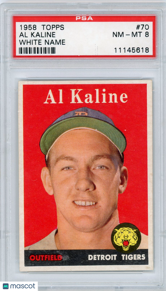 1958 Topps Al Kaline #70 White Name PSA 8
