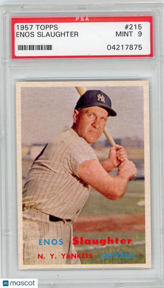 1957 Topps Enos Slaughter #215 PSA 9