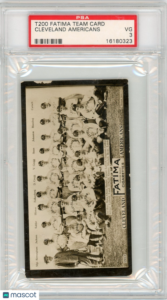 1913 T200 Fatima Team Cleveland Americans PSA 3
