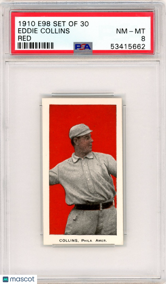 1910 E98 Set Of 30 Eddie Collins Red PSA 8