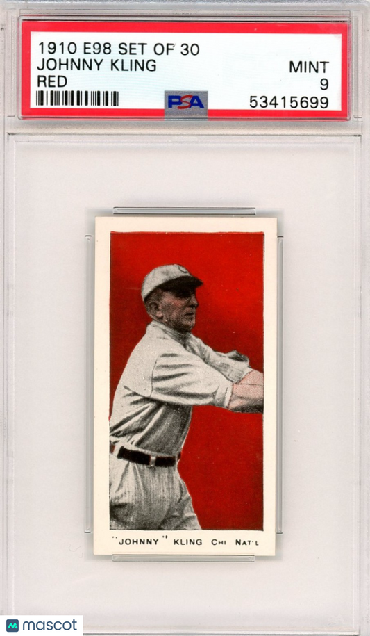 1910 E98 Set Of 30 Johnny Kling Red PSA 9