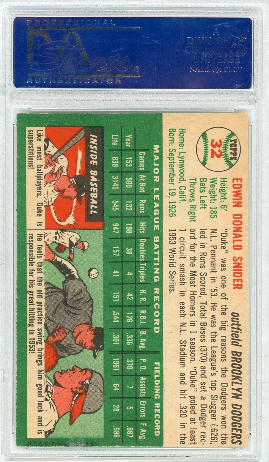 1954 Topps Duke Snider #32 PSA 8