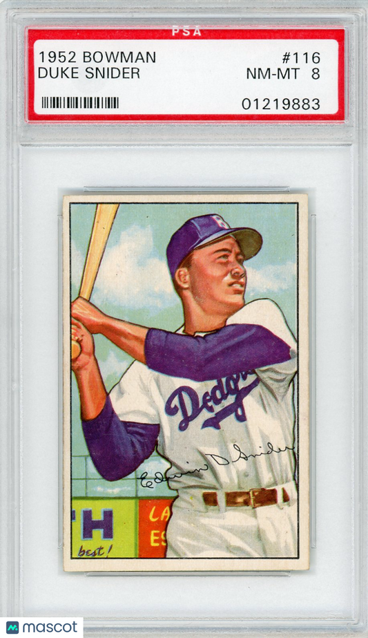 1952 Bowman Duke Snider #116 PSA 8