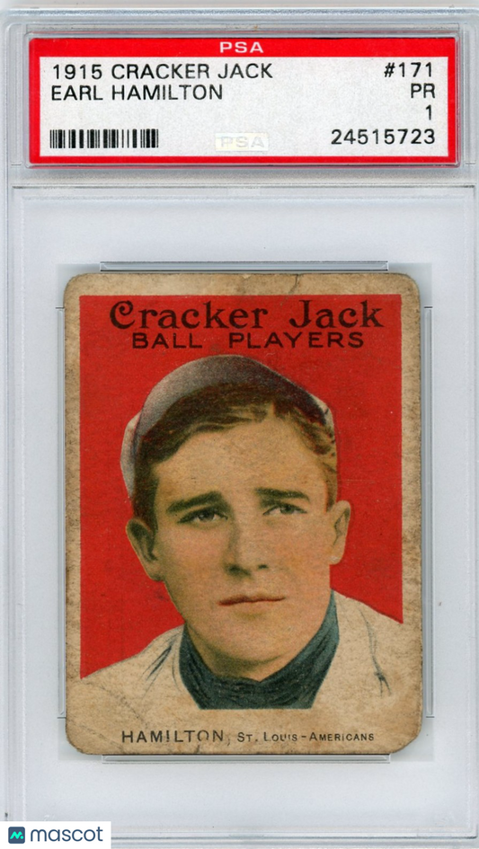 1915 Cracker Jack Earl Hamilton #171 PSA 1