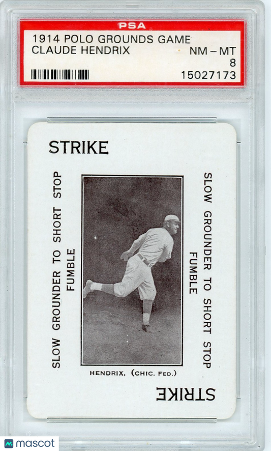 1914 Polo Grounds Game Claude Hendrix PSA 8