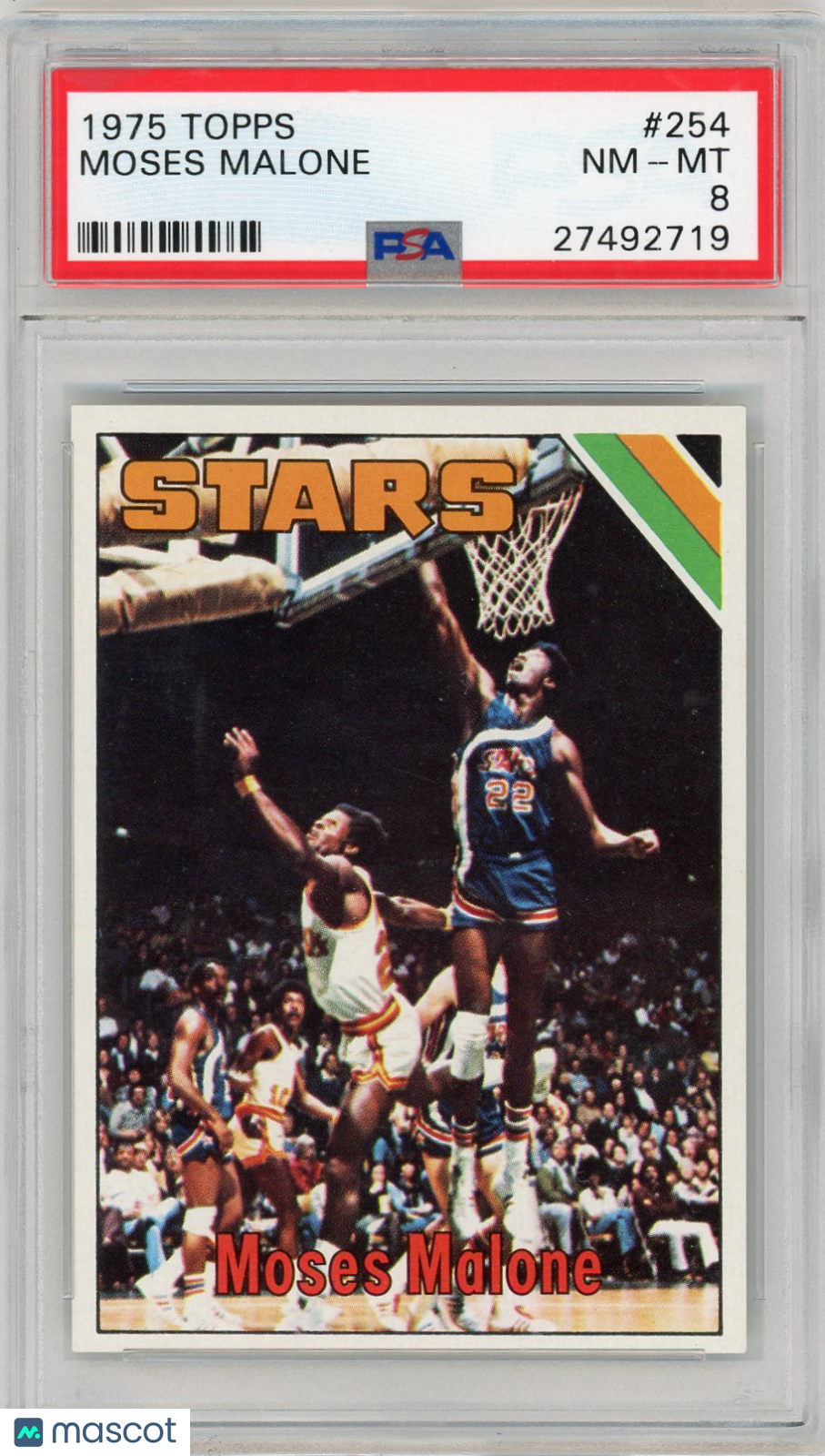 1975 Topps Moses Malone #254 PSA 8