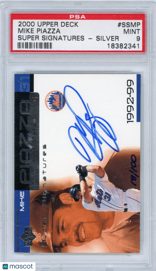 2000 Upper Deck Ovation Super Signature Mike Piazza #SS-MP Silver PSA 9