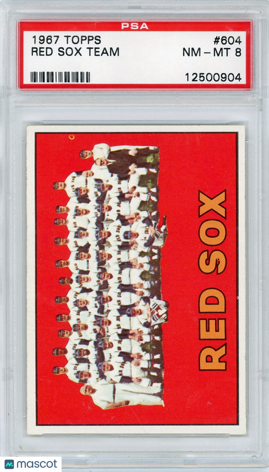 1967 Topps Red Sox Team #604 PSA 8