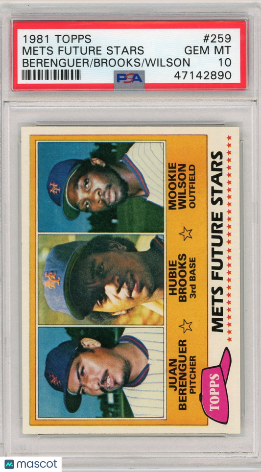1981 Topps Mets Future Stars #259 Berenguer Brooks Wilson PSA 10