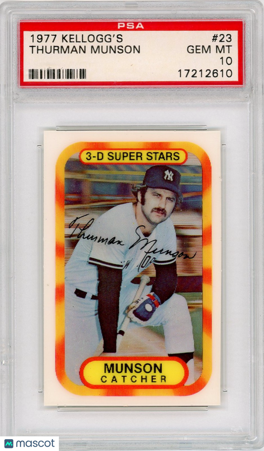 1977 Kellogg's Thurman Munson #23 PSA 10