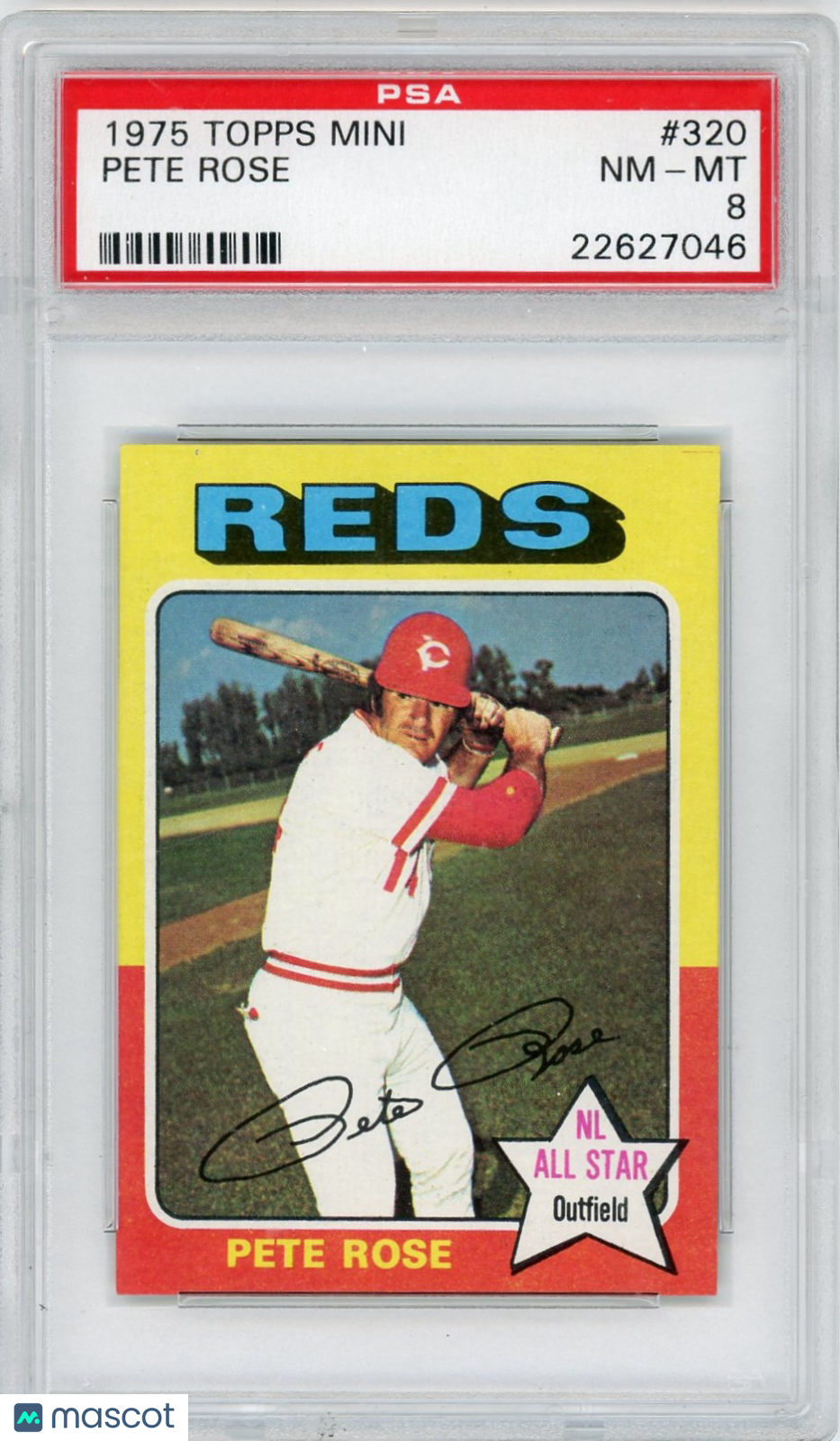 1975 Topps Mini Pete Rose #320 PSA 8