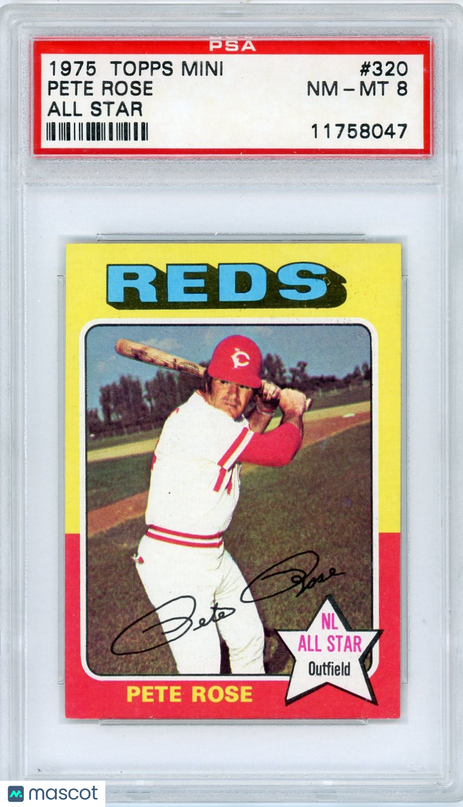 1975 Topps Mini Pete Rose #320 PSA 8