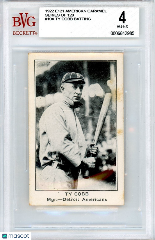 1922 E121 American Caramel Series of 120 Ty Cobb Batting #10A BVG 4