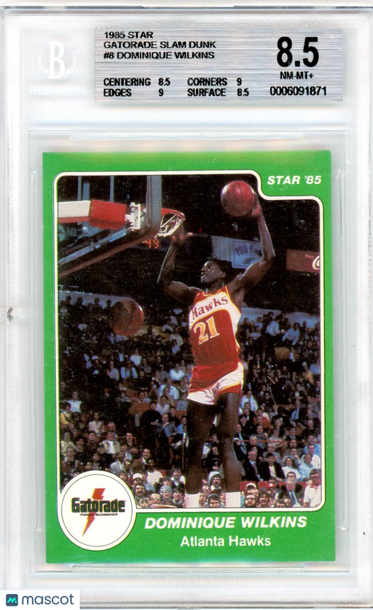 1985 Star Gatorade Slam Dunk Dominique Wilkins #8 BGS 8.5