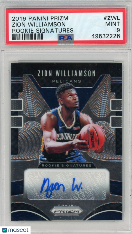 2019 Panini Prizm Rookie Signatures Zion Williamson #ZWL PSA 9