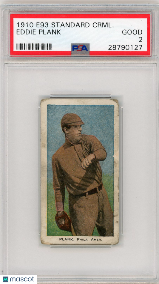 1910 E93 Standard Caramel Eddie Plank PSA 2