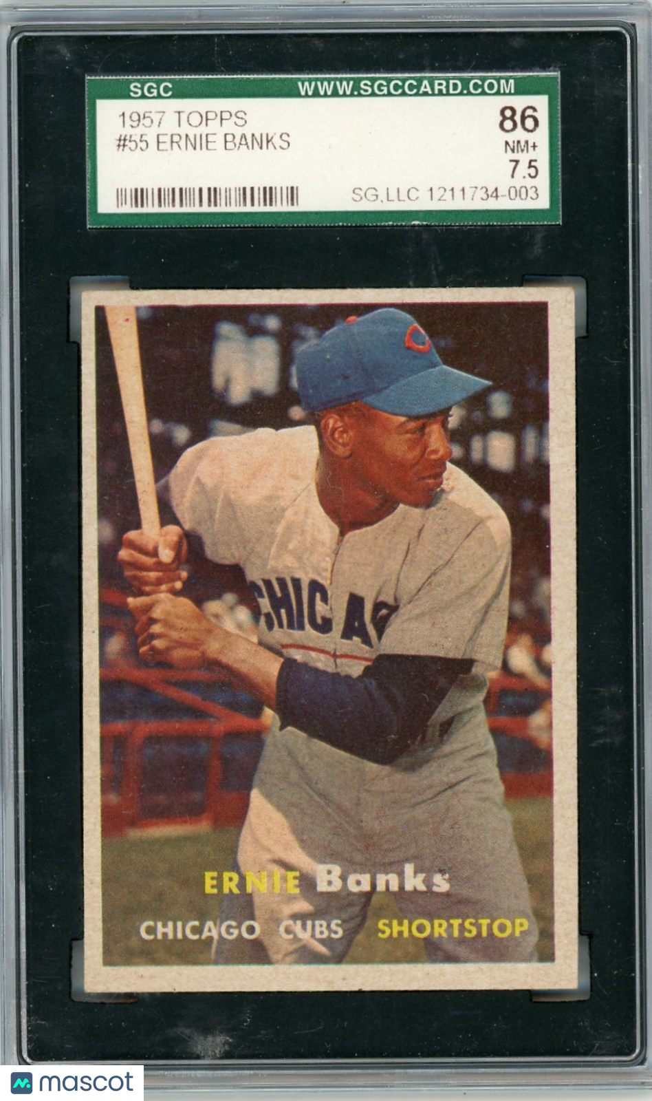 1957 Topps Ernie Banks #55 SGC 7.5