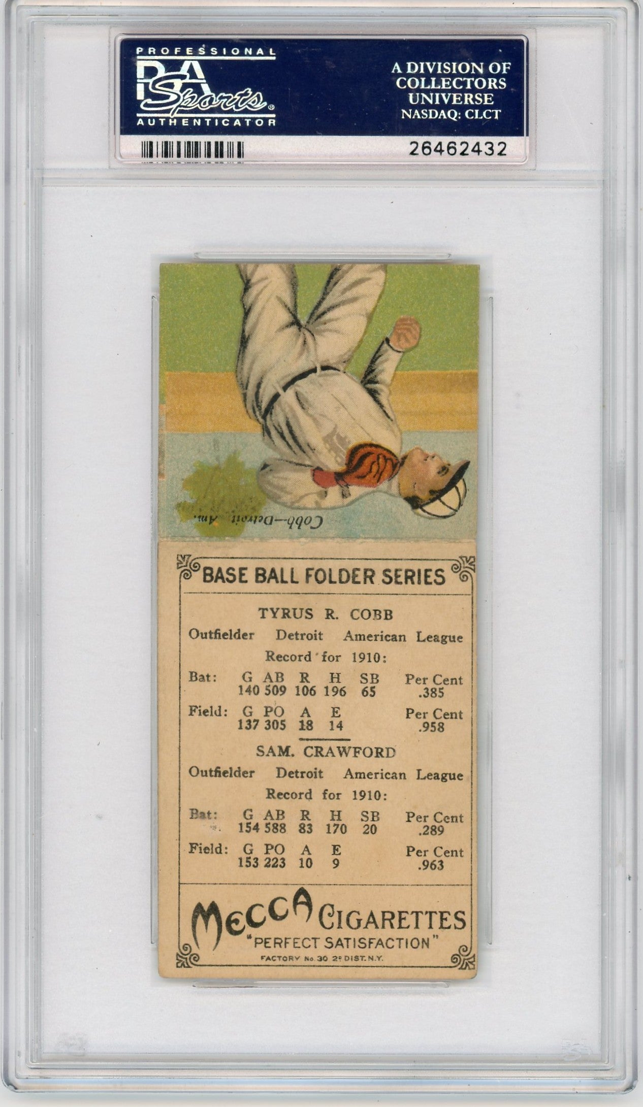 1911 T201 Mecca Double Folders T. Cobb S. Crawford PSA 4.5