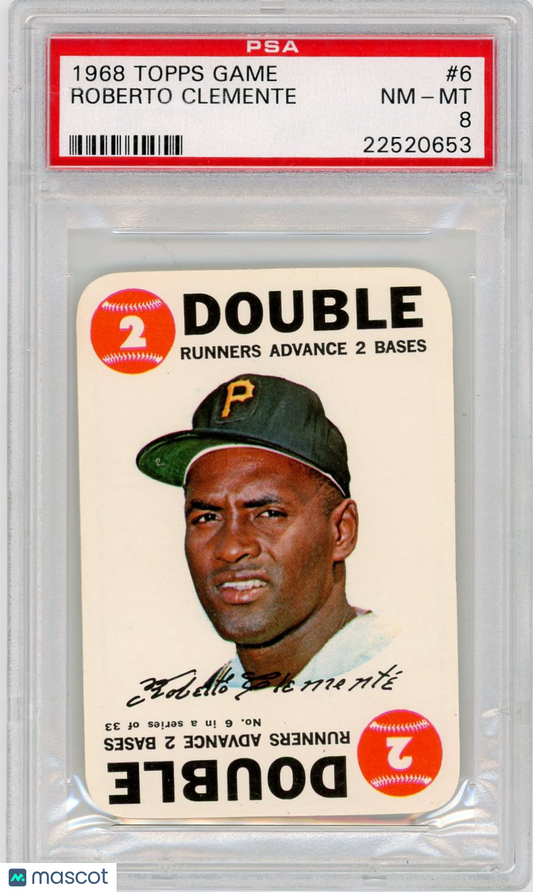 1968 Topps Game Roberto Clemente #6 PSA 8