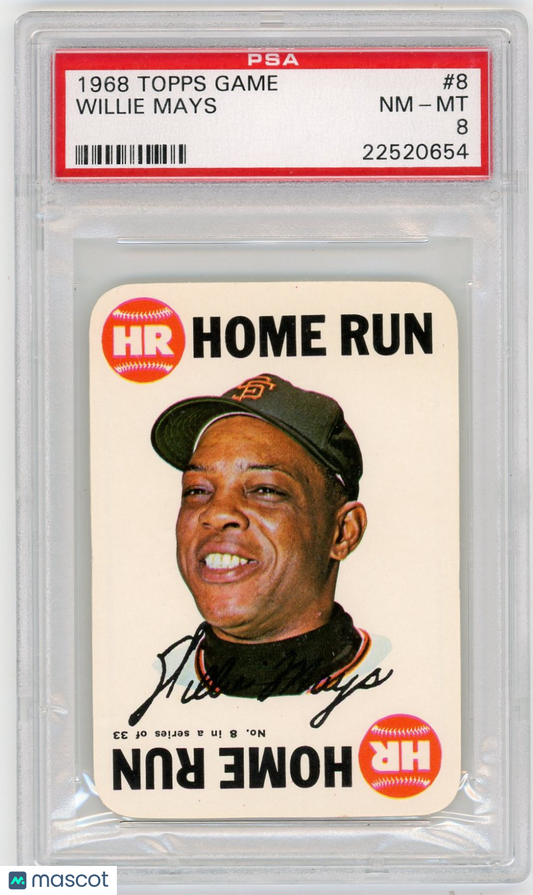 1968 Topps Game Willie Mays #8 PSA 8