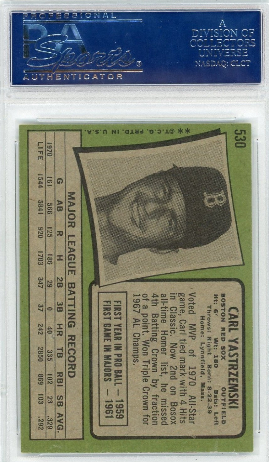 1971 Topps Carl Yastrzemski #530 PSA 7.5
