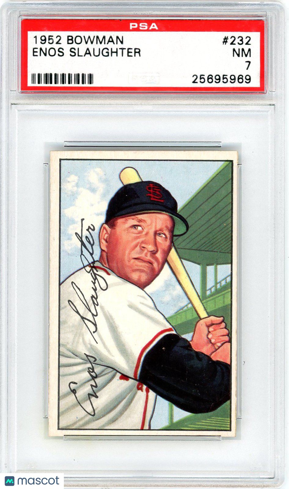 1952 Bowman Enos Slaughter #232 PSA 7