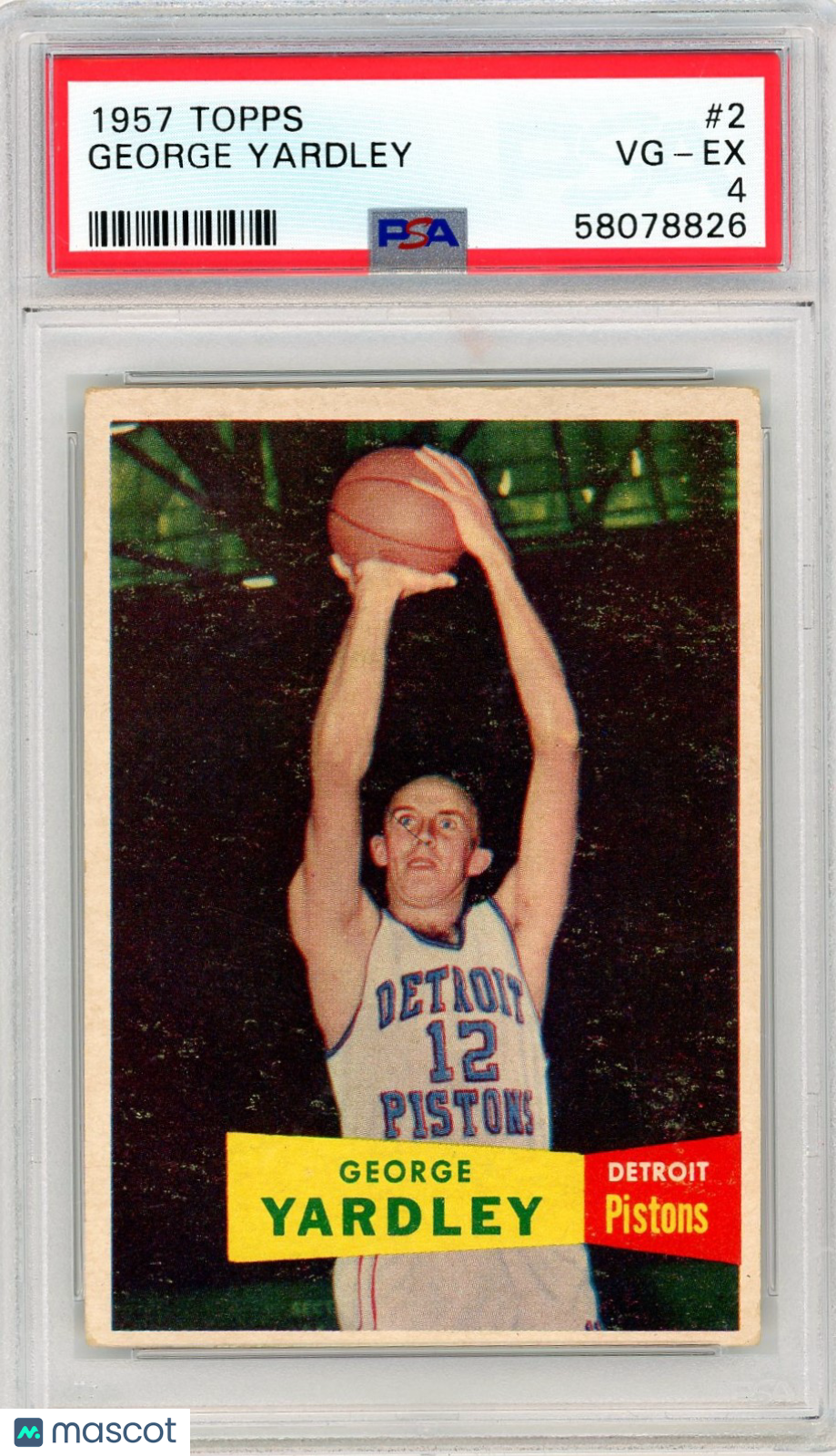 1957 Topps George Yardley #2 PSA 4