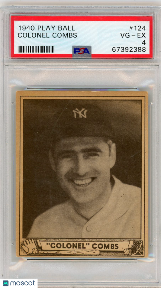 1940 Play Ball Colonel Combs #124 PSA 4