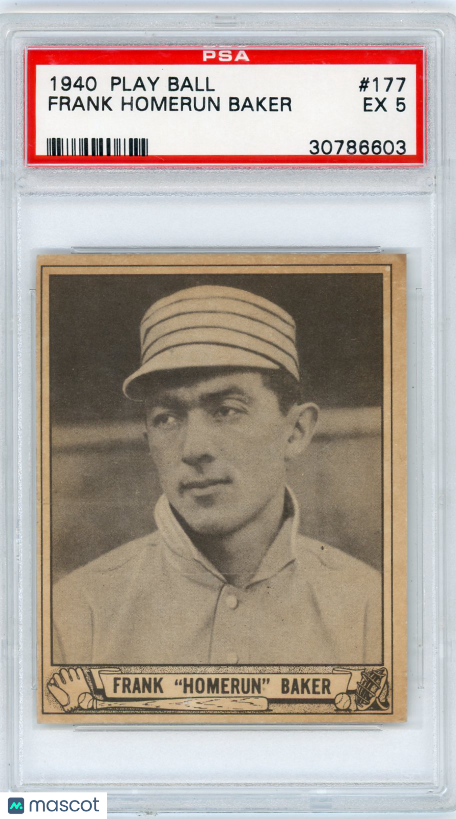 1940 Play Ball Frank Homerun Baker #177 PSA 5