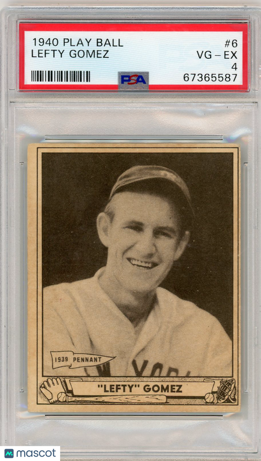 1940 Play Ball Lefty Gomez #6 PSA 4