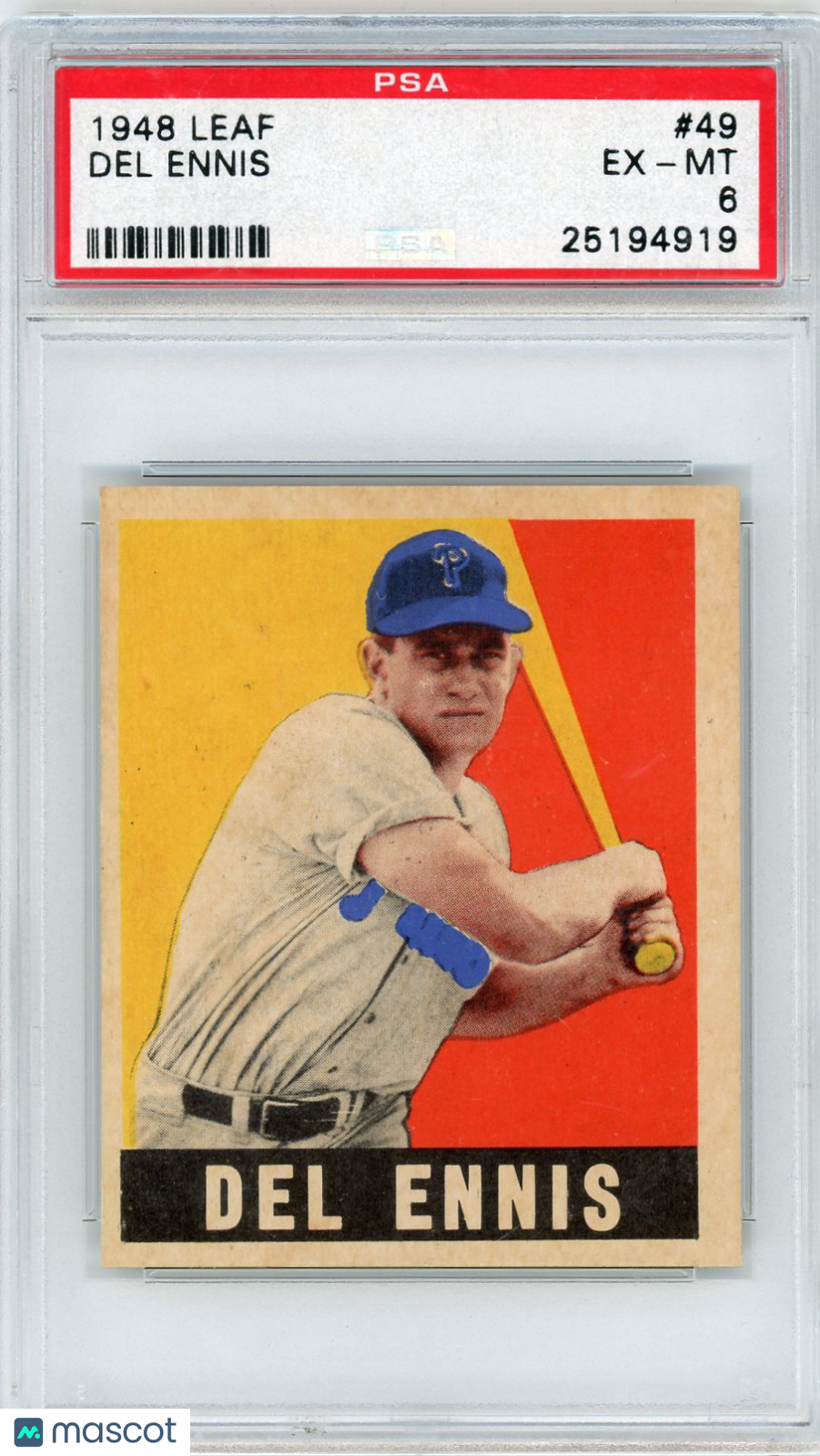 1948 Leaf Del Ennis #49 PSA 6
