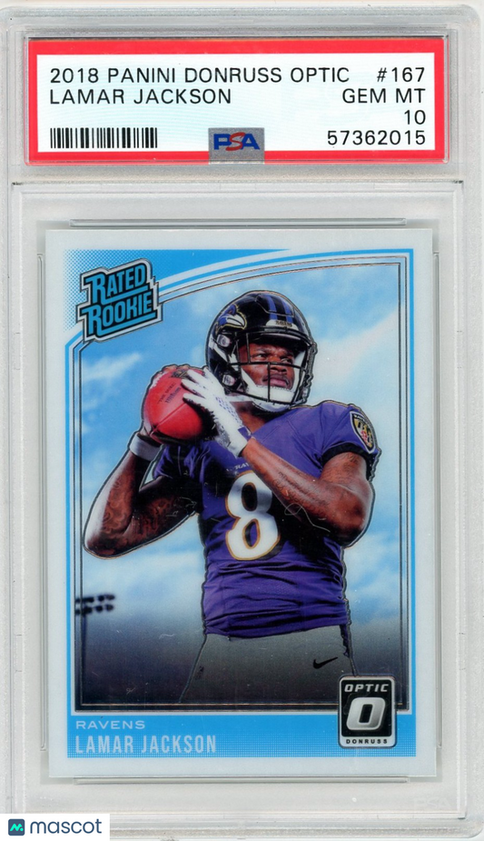 2018 Panini Donruss Optic Lamar Jackson #167 PSA 10