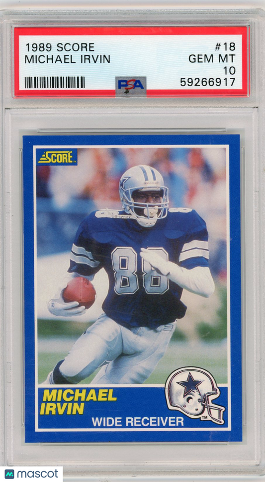 1989 Score Michael Irvin #18 PSA 10