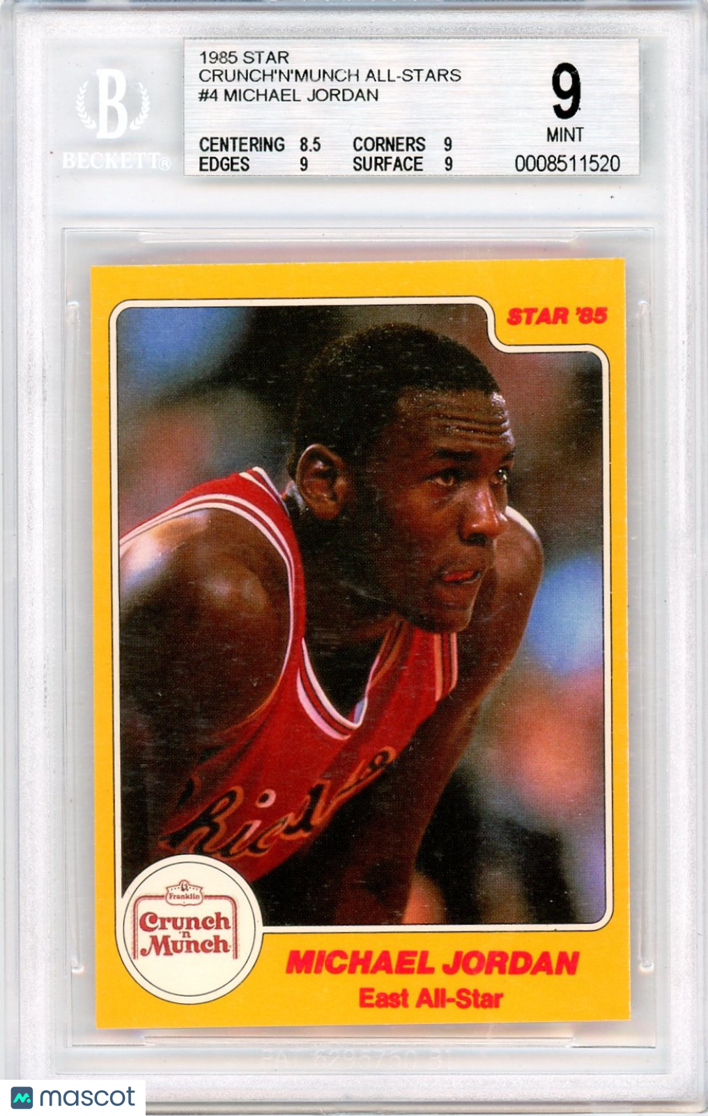 1985 Star Crunch'n'Munch All-Stars Michael Jordan ! #4 BGS 9