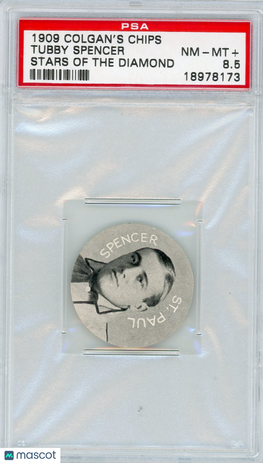 1909 Colgan's Chips Stars Of The Diamond Tubby Spencer PSA 8.5