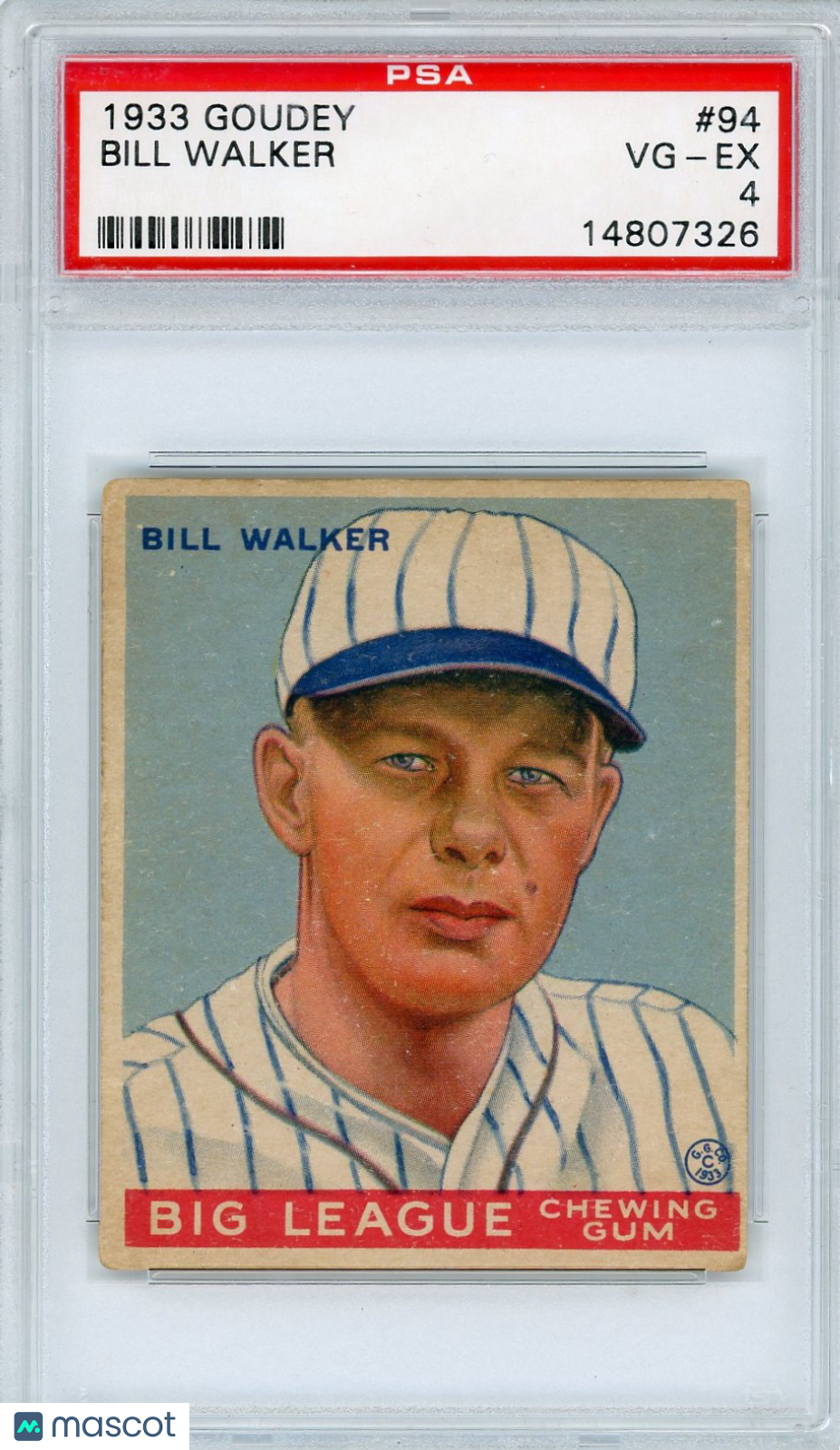 1933 Goudey Bill Walker #94 PSA 4