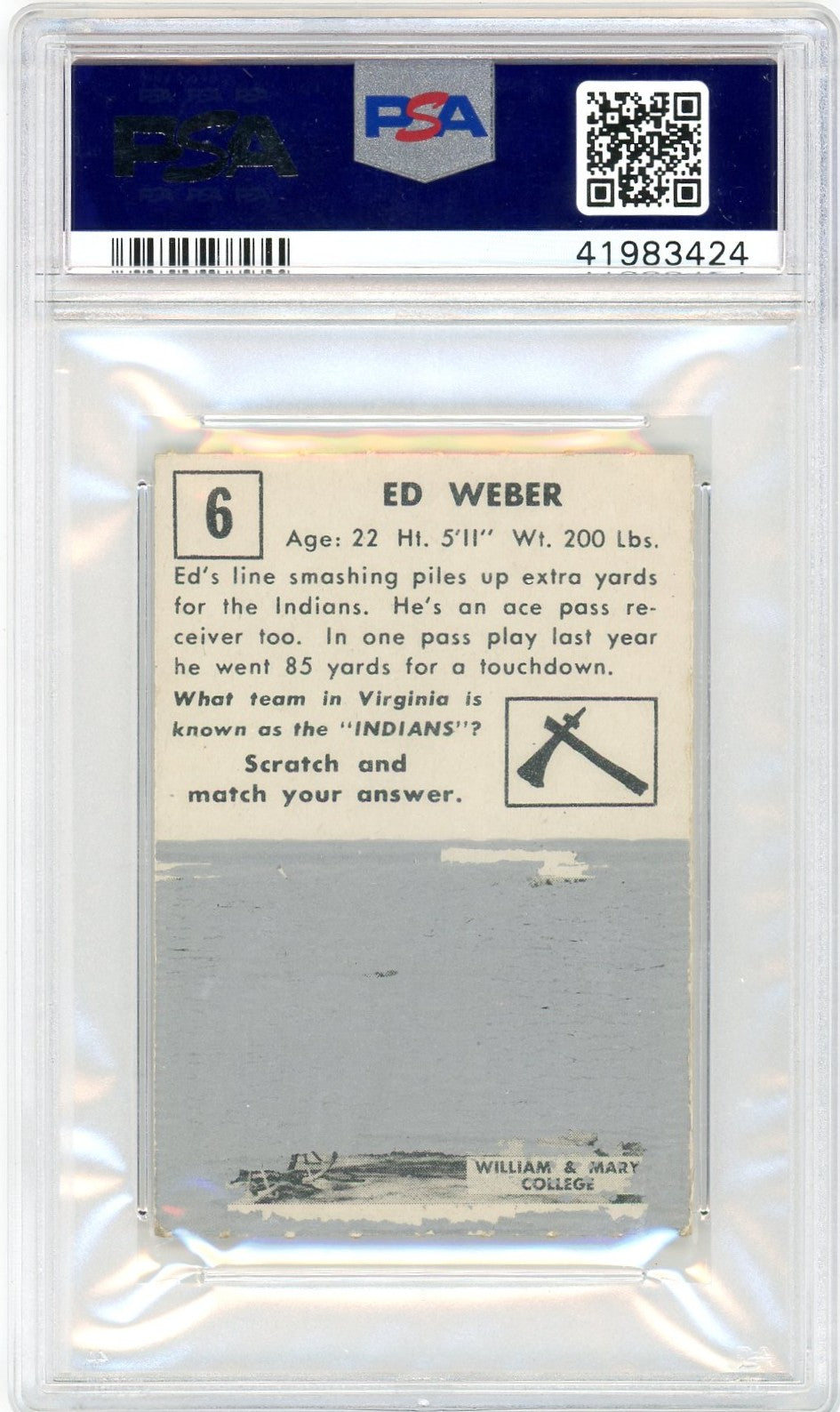 1951 Topps Magic Ed Weber #6 PSA 5