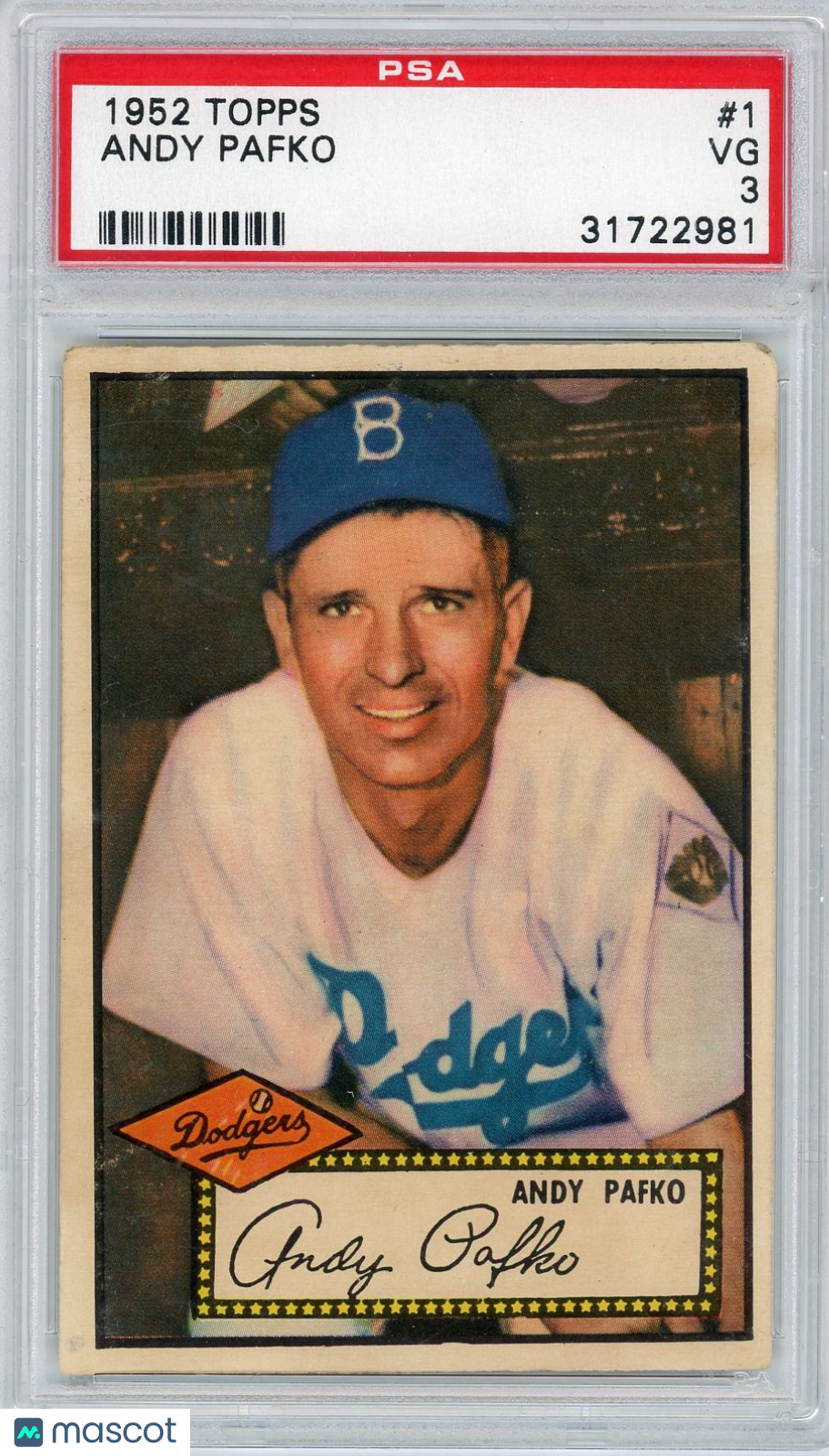 1952 Topps Andy Pafko #1 PSA 3