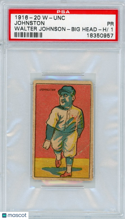 1916-20 W-Unc Big Head Hand Cut Johnston W. Johnson PSA 1