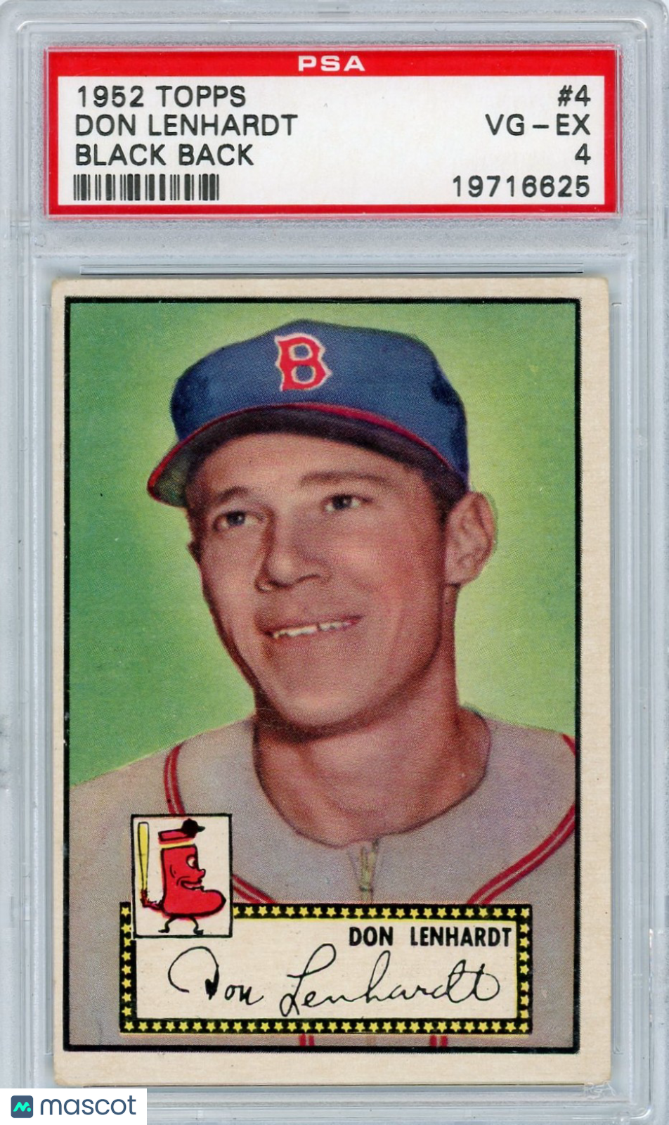1952 Topps Don Lenhardt #4 Black Back PSA 4
