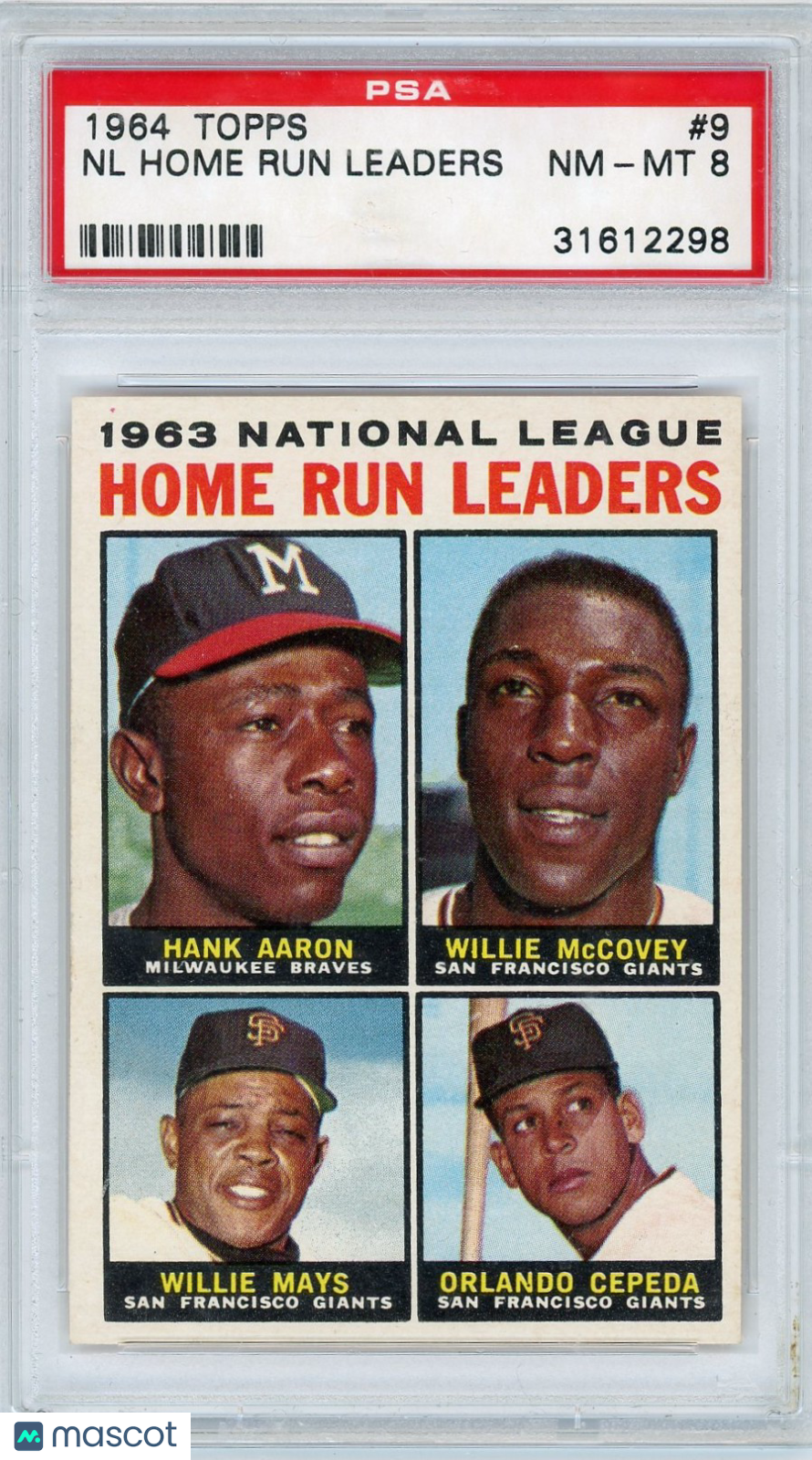 1964 Topps NL Home Run Leaders #9 PSA 8