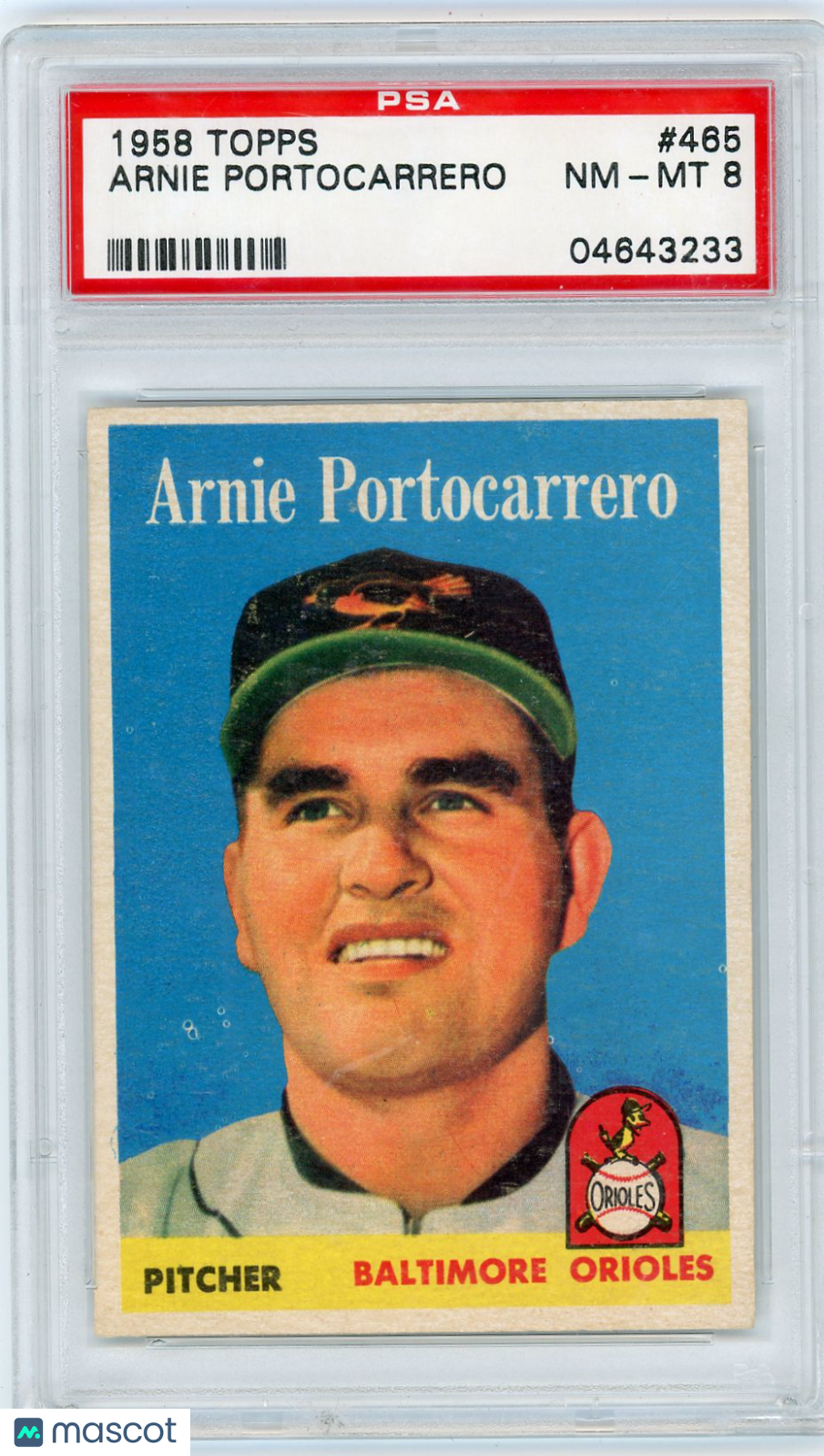 1958 Topps Arnie Portocarrero #465 PSA 8