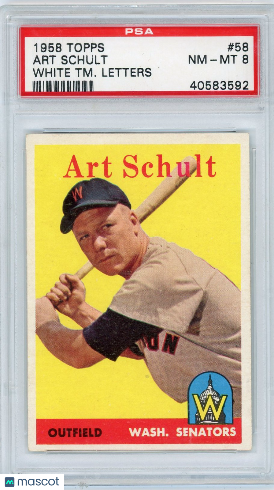 1958 Topps Art Schult #58 PSA 8