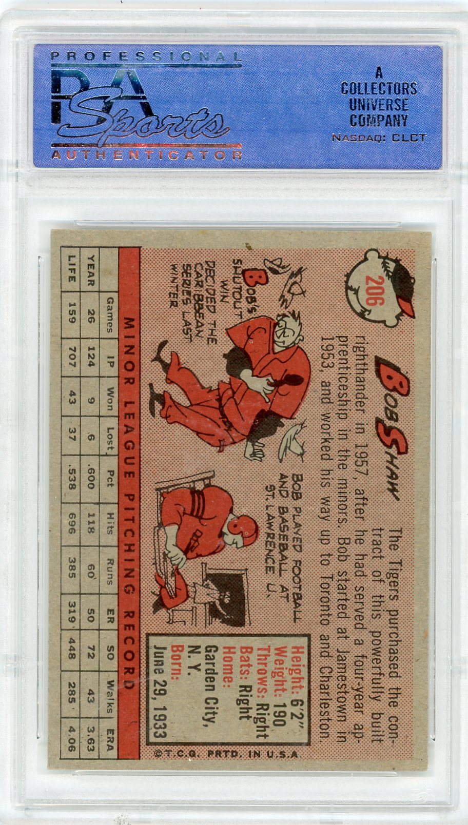 1958 Topps Bob Shaw #206 PSA 8