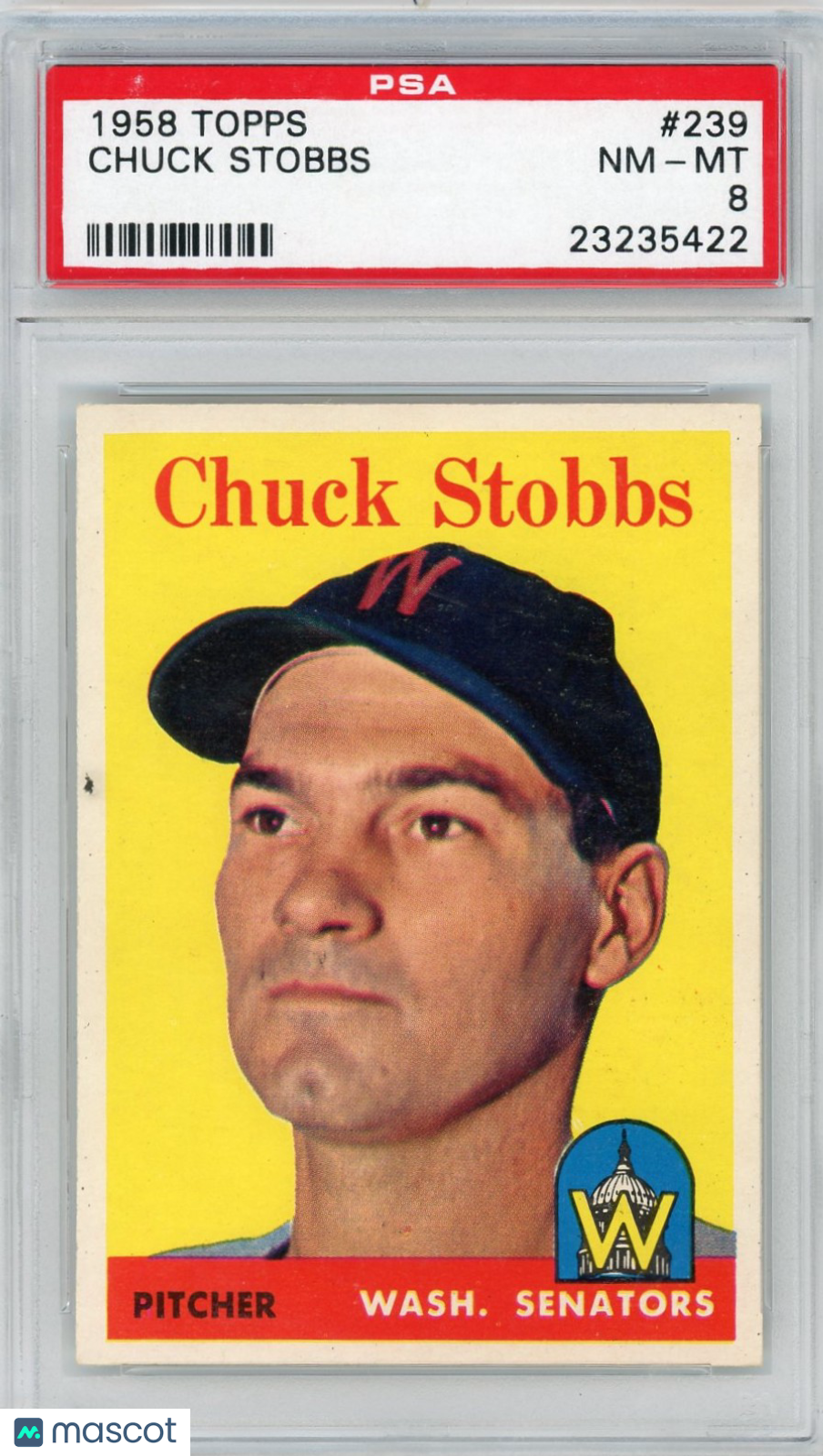 1958 Topps Chuck Stobbs #239 PSA 8