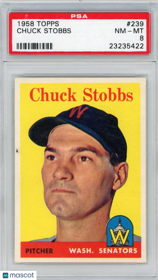 1958 Topps Chuck Stobbs #239 PSA 8