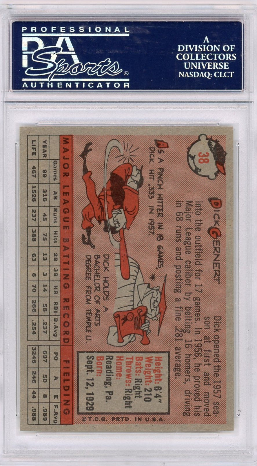 1958 Topps Dick Gernert #38 PSA 8