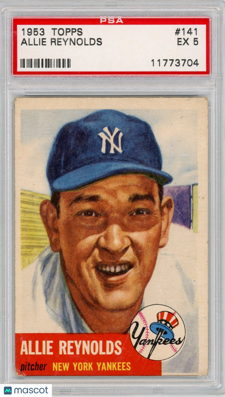 1953 Topps Allie Reynolds #141 PSA 5